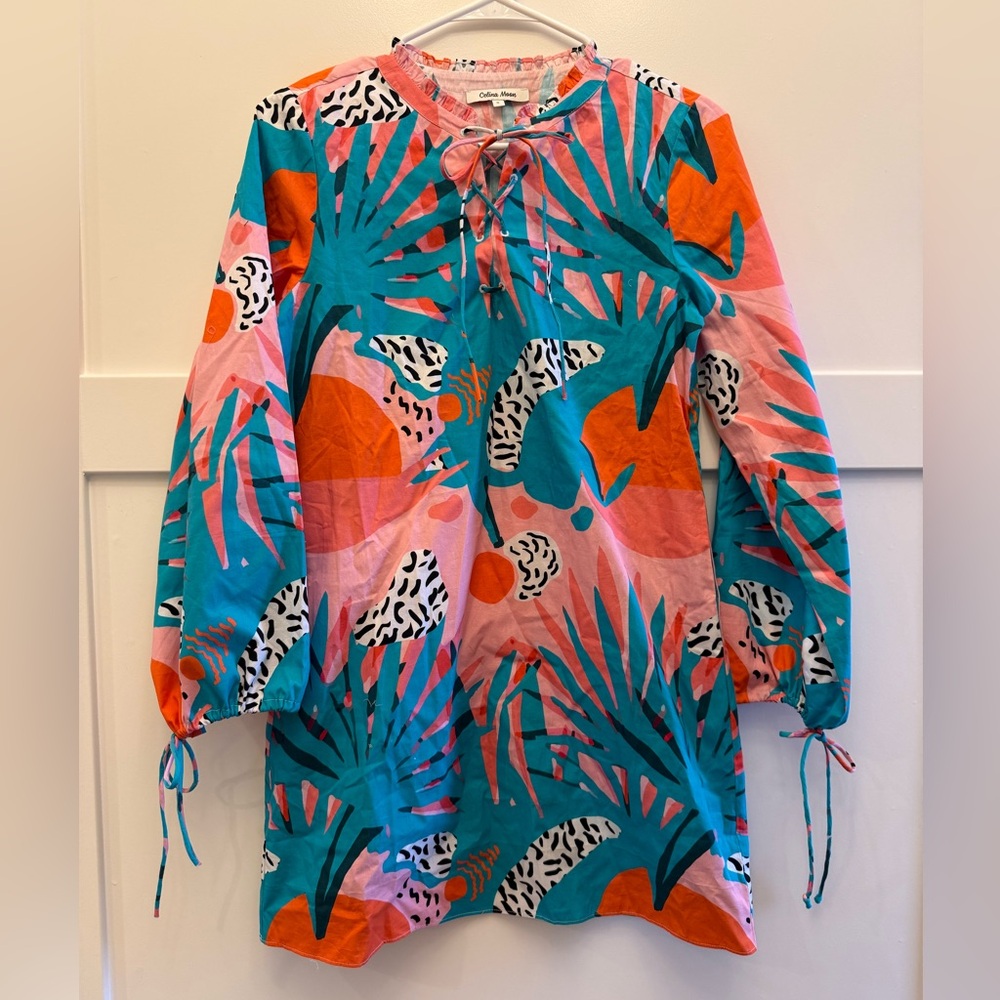NWT mini dress or swimsuit cover up by Celina Moon size small in Tropical design